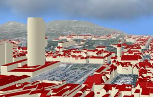 Blick auf das 3D-Stadtmodell Jenas