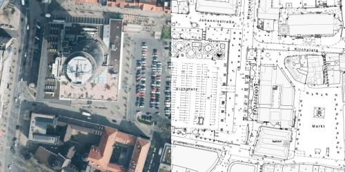 Luftbild und Digitale Stadtkarte Innenstadt Jena