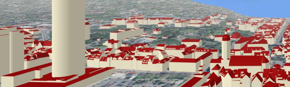 Blick auf das 3D-Stadtmodell Jenas