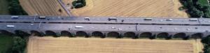 Saalebrücke mit Autobahn A4 von oben aufgenommen